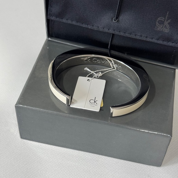 Calvin Klein Silver & Bone Cuff Bangle - Picture 4 of 5